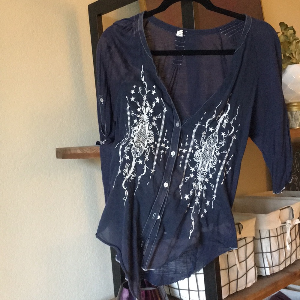 Embroidered Anthropologie top